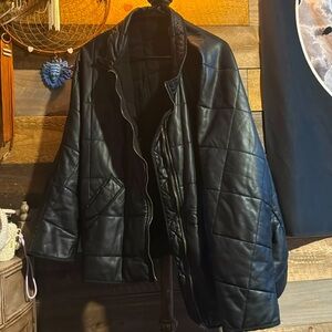 We the Free/ Free People Women's Quilted Vegan Leather Jacket Size Large